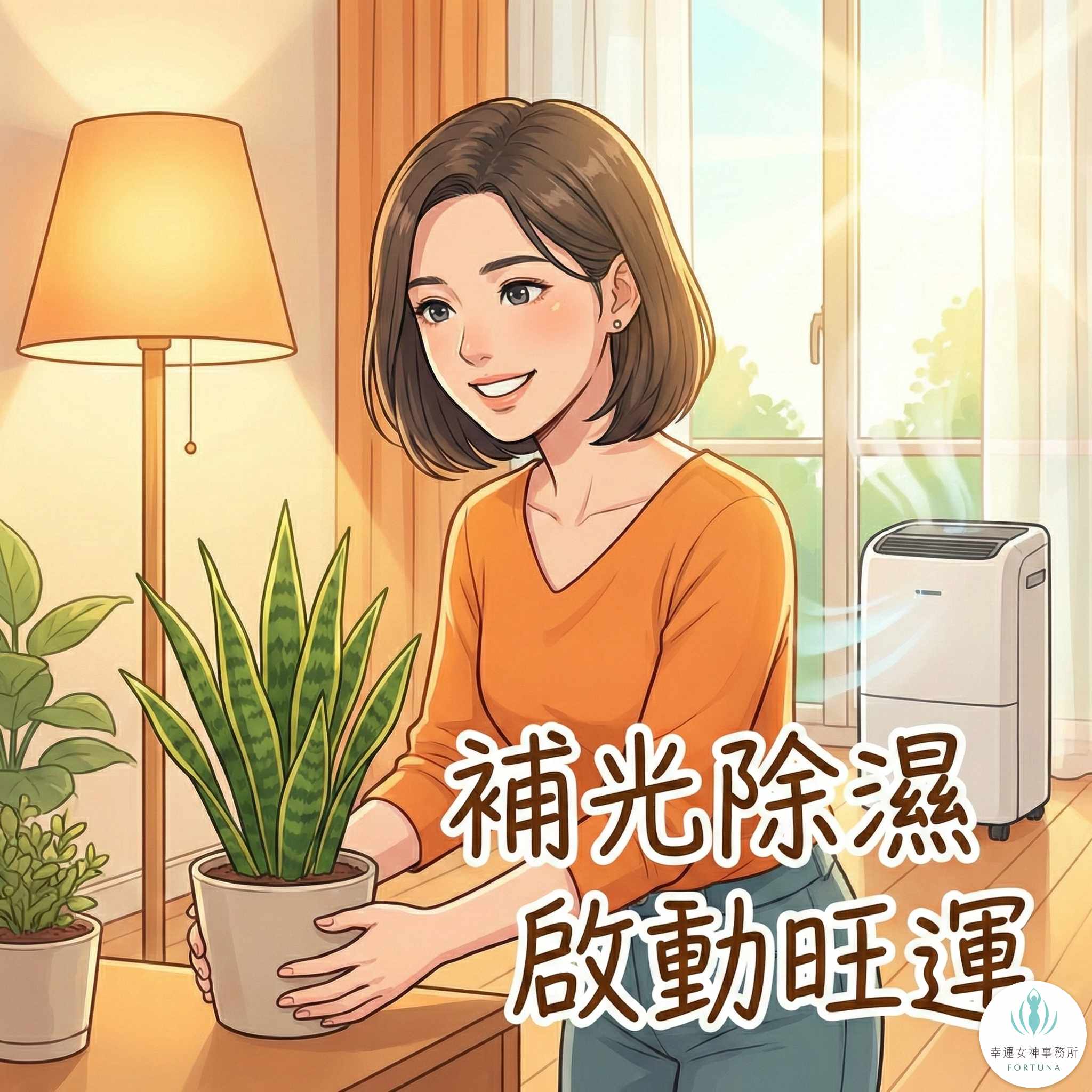 壁虎進屋化解方法，利用補光燈與虎尾蘭去除濕氣提升旺運