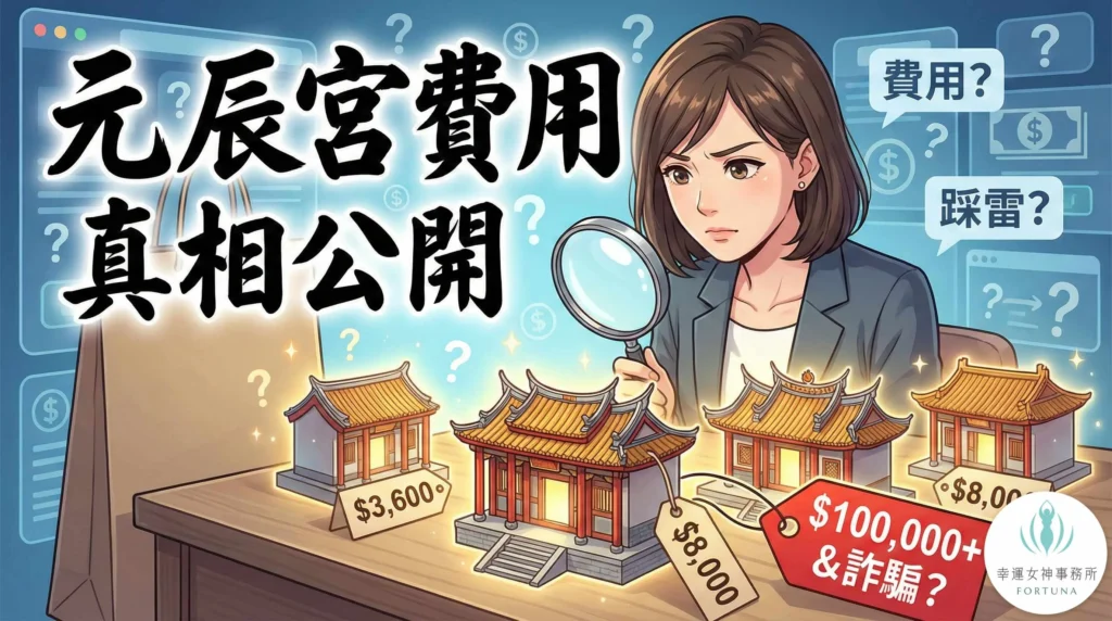 觀元辰宮費用與流程大公開:現代女性審視不同價格的元辰宮服務與防詐騙示意圖